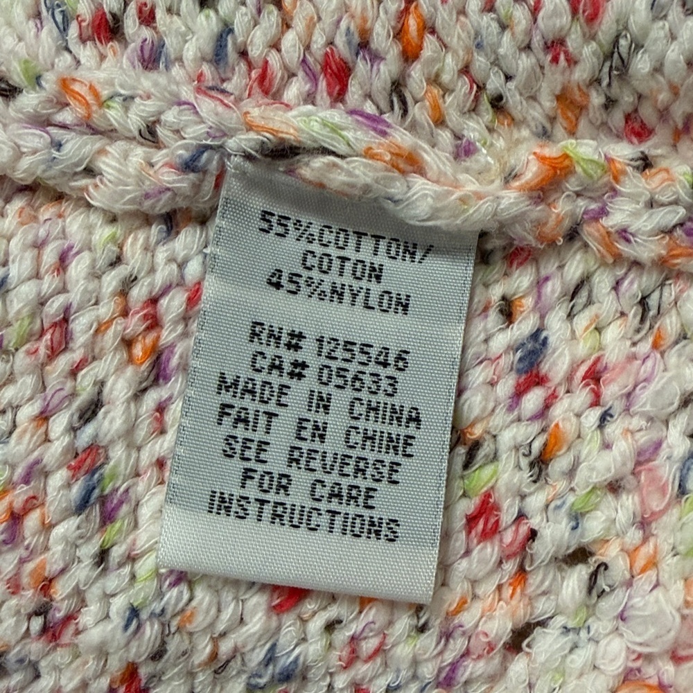Habitat cotton blend cardigan sweater open front speckled multi color XL - Picture 5 of 7